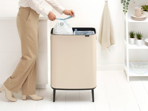 Brabantia Bo Touch Bin Hi szelektív hulladékgyűjtő Soft-Close fedéllel, magasított, lábakon álló, műanyag tartály, XXL,