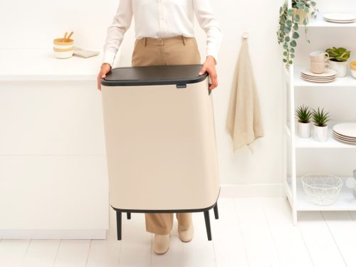 Brabantia Bo Touch Bin Hi szelektív hulladékgyűjtő Soft-Close fedéllel, magasított, lábakon álló, műanyag tartály, XXL,