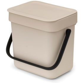   Brabantia Sort & Go konyhai szemetes felnyitható fedéllel, fogantyúval szelektív és komposzt gyűjtéséhez, 3L - A méret,