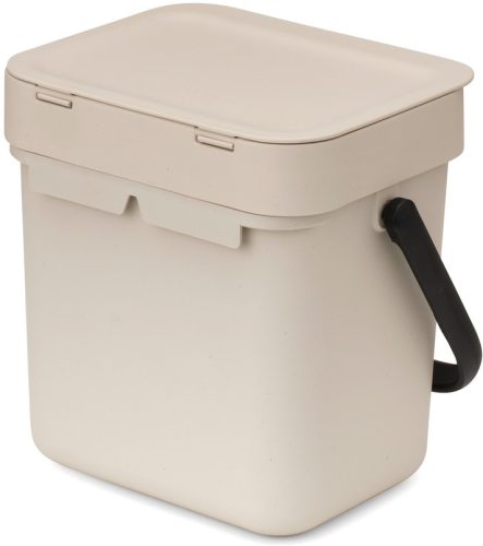 Brabantia Sort & Go konyhai szemetes felnyitható fedéllel, fogantyúval szelektív és komposzt gyűjtéséhez, 3L - A méret,