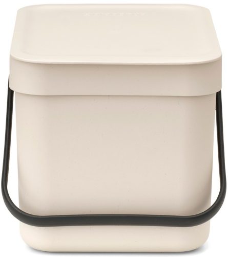 Brabantia Sort & Go konyhai szemetes felnyitható fedéllel, fogantyúval, szelektív és komposzt gyűjtéséhez, 6L - S méret,