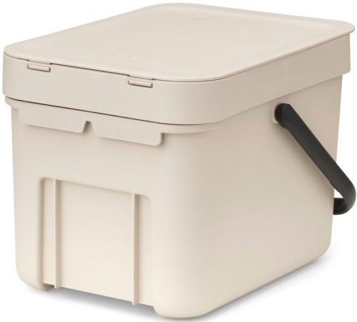 Brabantia Sort & Go konyhai szemetes felnyitható fedéllel, fogantyúval, szelektív és komposzt gyűjtéséhez, 6L - S méret,