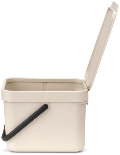 Brabantia Sort & Go konyhai szemetes felnyitható fedéllel, fogantyúval, szelektív és komposzt gyűjtéséhez, 6L - S méret,
