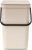 Brabantia Sort & Go konyhai szemetes felnyitható fedéllel, fogantyúval szelektív és komposzt gyűjtéséhez, 25L - J méret,