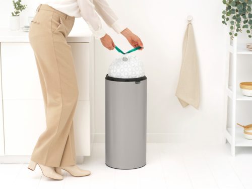 Brabantia Touch Bin New Soft-Touch nyomófedeles hulladékgyűjtő belső tartállyal, kerek, 30L - G méret, acél,
