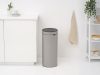Brabantia Touch Bin New Soft-Touch nyomófedeles hulladékgyűjtő belső tartállyal, kerek, 30L - G méret, acél,
