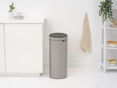Brabantia Touch Bin New Soft-Touch nyomófedeles hulladékgyűjtő belső tartállyal, kerek, 30L - G méret, acél,