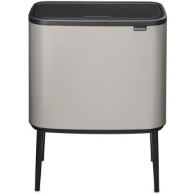   Brabantia Bo Touch Bin nyomófedeles hulladékgyűjtő, magasított, lábakon álló, műanyag tartály, 36L - R méret, acél,