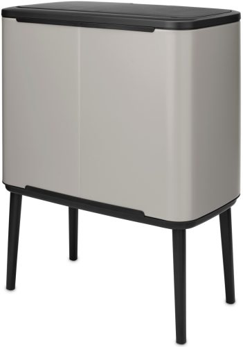 Brabantia Bo Touch Bin nyomófedeles hulladékgyűjtő, magasított, lábakon álló, műanyag tartály, 36L - R méret, acél,