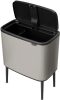 Brabantia Bo Touch Bin nyomófedeles szelektív hulladékgyűjtő, magasított, lábakon álló, műanyag tartály, 11+23L - X+J