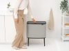 Brabantia Bo Touch Bin nyomófedeles szelektív hulladékgyűjtő, magasított, lábakon álló, műanyag tartály, 11+23L - X+J