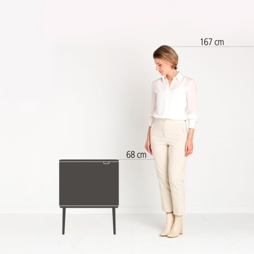 Brabantia Bo Touch Bin nyomófedeles szelektív hulladékgyűjtő, magasított, lábakon álló, műanyag tartály, 3x11L - X méret