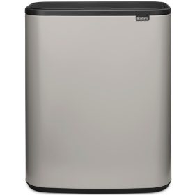   Brabantia Bo Touch Bin nyomófedeles hulladékgyűjtő XXL, padlón álló, műanyag tartály, 2x30L - O méret, acél,