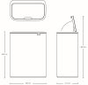 Brabantia Bo Touch Bin nyomófedeles hulladékgyűjtő XXL, padlón álló, műanyag tartály, 2x30L - O méret, acél,
