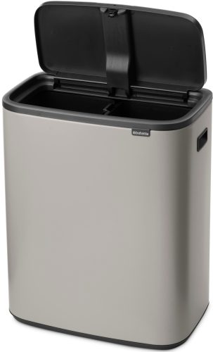 Brabantia Bo Touch Bin nyomófedeles hulladékgyűjtő XXL, padlón álló, műanyag tartály, 2x30L - O méret, acél,