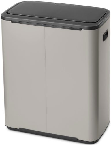 Brabantia Bo Touch Bin nyomófedeles hulladékgyűjtő XXL, padlón álló, műanyag tartály, 2x30L - O méret, acél,