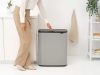 Brabantia Bo Touch Bin nyomófedeles hulladékgyűjtő XXL, padlón álló, műanyag tartály, 2x30L - O méret, acél,