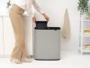 Brabantia Bo Touch Bin nyomófedeles hulladékgyűjtő XXL, padlón álló, műanyag tartály, 2x30L - O méret, acél,