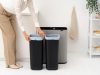 Brabantia Bo Touch Bin nyomófedeles hulladékgyűjtő XXL, padlón álló, műanyag tartály, 2x30L - O méret, acél,