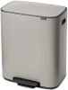 Brabantia Bo Pedal Bin pedálos szelektív hulladékgyűjtő szagmentesen záródó Soft-Close fedél, műanyag tartály, 2x30L