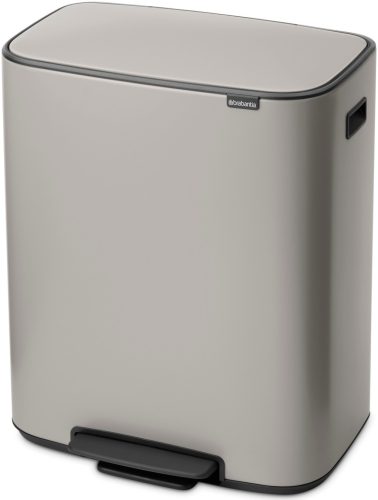 Brabantia Bo Pedal Bin pedálos hulladékgyűjtő szagmentesen záródó Soft-Close fedél, műanyag tartály, 60L - M méret, acél