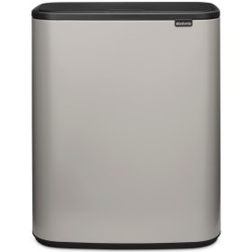   Brabantia Bo Touch Bin nyomófedeles hulladékgyűjtő XXL, padlón álló, műanyag tartály, 60L - M méret, acél, hamvasszürke