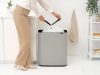 Brabantia Bo Touch Bin nyomófedeles hulladékgyűjtő XXL, padlón álló, műanyag tartály, 60L - M méret, acél, hamvasszürke