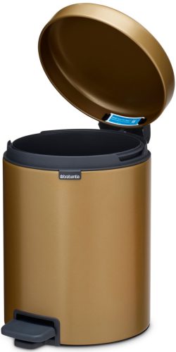 Brabantia NewIcon pedálos hulladékgyűjtő szagmentesen záródó Soft-Close fedél, műanyag tartály, 5L - W méret, acél,