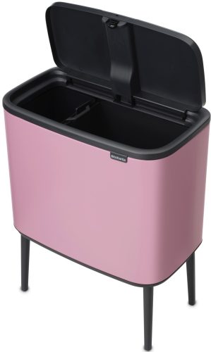 Brabantia Bo Touch Bin nyomófedeles szelektív hulladékgyűjtő, magasított, lábakon álló, műanyag tartály, 11+23L - X+J