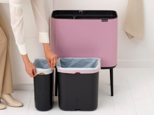 Brabantia Bo Touch Bin nyomófedeles szelektív hulladékgyűjtő, magasított, lábakon álló, műanyag tartály, 11+23L - X+J