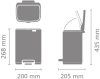 Brabantia Bo Pedal Bin pedálos hulladékgyűjtő szagmentesen záródó Soft-Close fedél, karcsú, négyzetes forma, műanyag