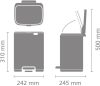 Brabantia Bo Pedal Bin pedálos hulladékgyűjtő szagmentesen záródó Soft-Close fedél, karcsú, négyzetes forma, műanyag