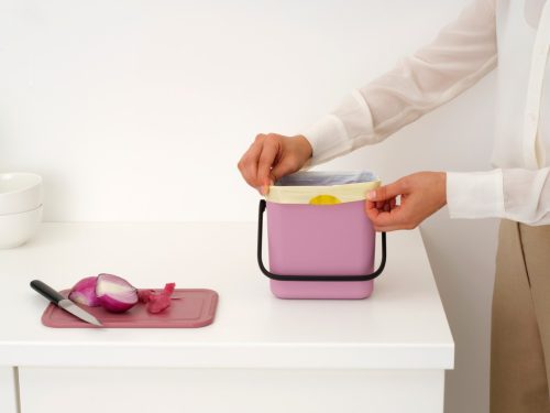 Brabantia Sort & Go konyhai szemetes felnyitható fedéllel, fogantyúval szelektív és komposzt gyűjtéséhez, 3L - A méret,