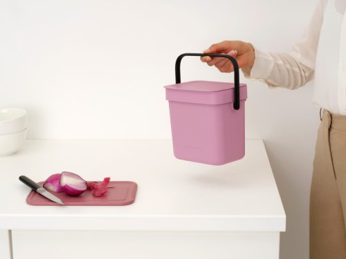 Brabantia Sort & Go konyhai szemetes felnyitható fedéllel, fogantyúval szelektív és komposzt gyűjtéséhez, 3L - A méret,