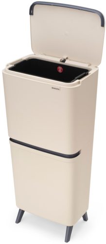 Brabantia SortUp Recycle Bin Hi 2 szintes szelektív hulladékgyűjtő torony lábakon, felhajtható fedéllel, 20+25L