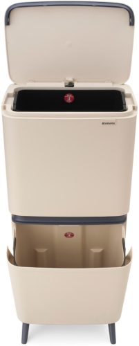 Brabantia SortUp Recycle Bin Hi 2 szintes szelektív hulladékgyűjtő torony lábakon, felhajtható fedéllel, 20+25L
