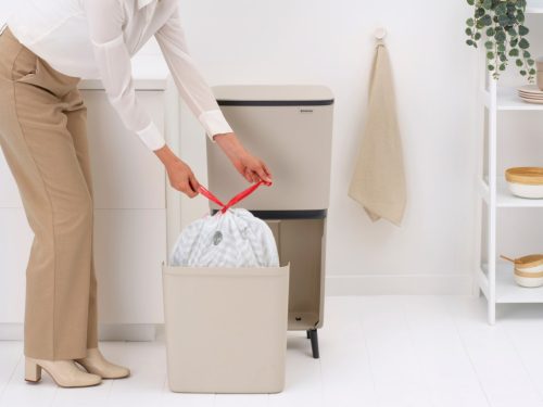 Brabantia SortUp Recycle Bin Hi 2 szintes szelektív hulladékgyűjtő torony lábakon, felhajtható fedéllel, 20+25L
