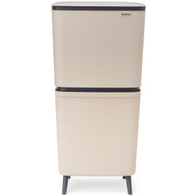   Brabantia SortUp Recycle Bin Hi 2 szintes szelektív hulladékgyűjtő torony lábakon, felhajtható fedéllel, 10+10+25L