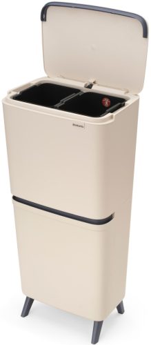 Brabantia SortUp Recycle Bin Hi 2 szintes szelektív hulladékgyűjtő torony lábakon, felhajtható fedéllel, 10+10+25L