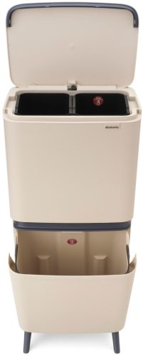 Brabantia SortUp Recycle Bin Hi 2 szintes szelektív hulladékgyűjtő torony lábakon, felhajtható fedéllel, 10+10+25L
