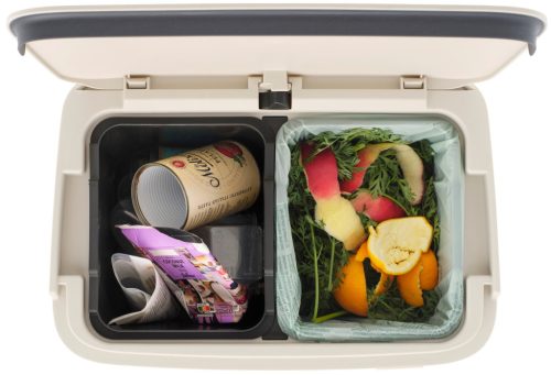 Brabantia SortUp Recycle Bin Hi 2 szintes szelektív hulladékgyűjtő torony lábakon, felhajtható fedéllel, 10+10+25L