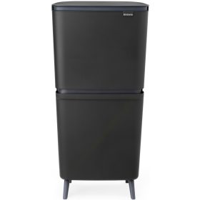   Brabantia SortUp Recycle Bin Hi 2 szintes szelektív hulladékgyűjtő torony lábakon, felhajtható fedéllel, 10+10+25L-