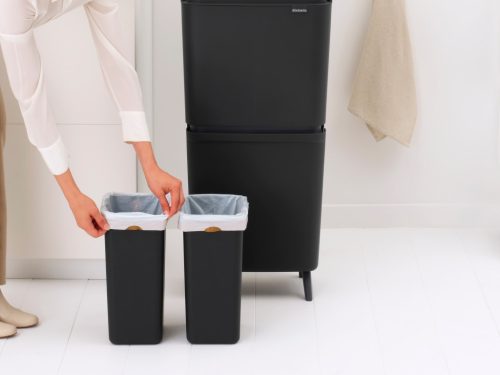 Brabantia SortUp Recycle Bin Hi 2 szintes szelektív hulladékgyűjtő torony lábakon, felhajtható fedéllel, 10+10+25L-
