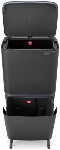 Brabantia SortUp Recycle Bin Hi 2 szintes szelektív hulladékgyűjtő torony lábakon, felhajtható fedéllel, 20+25L