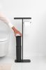 Brabantia MindSet WC-inas - WC-papír tartó állvány polccal, WC-kefével, acél, határtalan szürke ásványi textúra - 303043