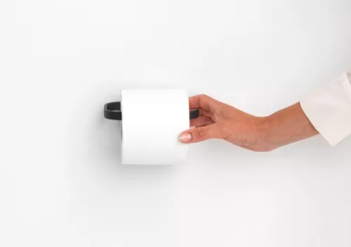 Brabantia MindSet fali kistekercses WC-papír tartó fedő nélkül, acél, határtalan szürke ásványi textúra - 303081