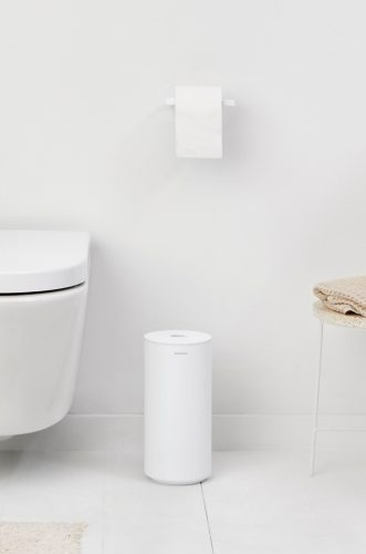 Brabantia MindSet fali tartalék kistekercses WC-papír tartó, 2 tekercses, acél, szikrázó fehér ásványi textúra - 303180