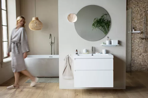 Brabantia MindSet törölköző akasztó, 2db-os szett, alumínium, szikrázó fehér ásványi textúra - 303425