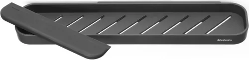 Brabantia MindSet zuhanypolc szilikon üveglehúzóval, 421x90mm, határtalan szürke ásványi textúra - 303609