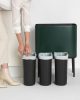 Brabantia Bo Touch Bin nyomófedeles szelektív hulladékgyűjtő, magasított, lábakon álló, műanyag tartály, 3x11L - X méret